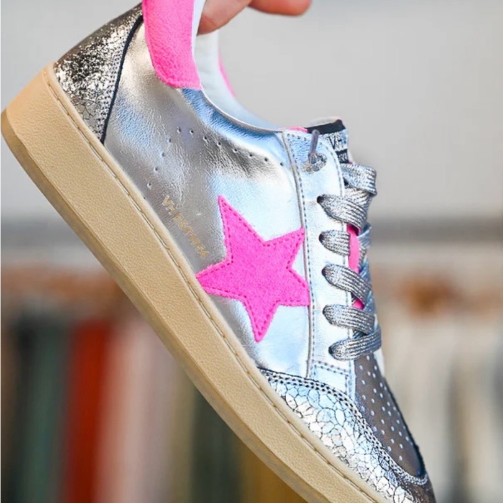 Vintage Havana Denise Silver and Pink Women's Sneakers